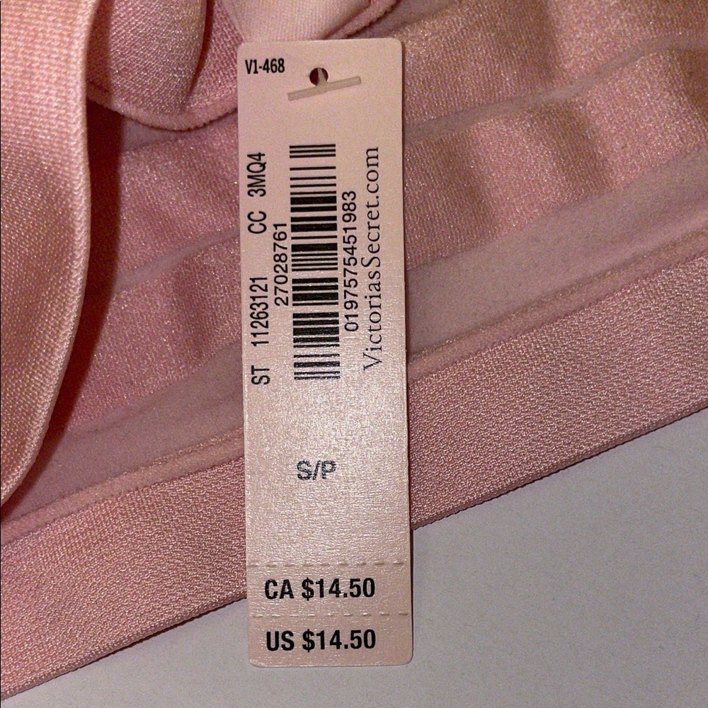 Victoria's Secret Blush and White Striped Pajama model soft Set w/ free panties - Picture 15 of 16